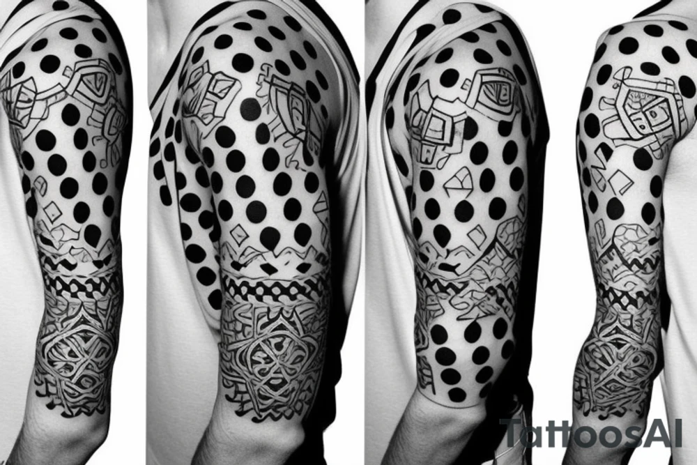 geometric trash polka half sleeve tattoo idea geometric trash polka half sleeve tattoo idea