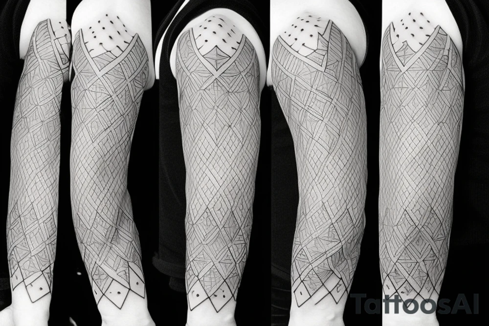 geometric tattoo sleeve. Split into sections with solid black lines tattoo idea geometric tattoo sleeve. Split into sections with solid black lines tattoo idea