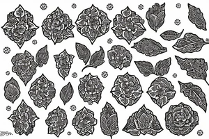 viburnum  with Ukrainian patterns tattoo idea