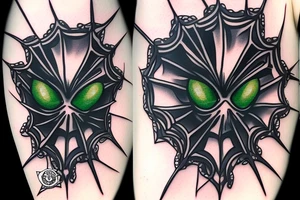 Gothic spider with emerald in abdomem and gems for eyes tattoo idea
