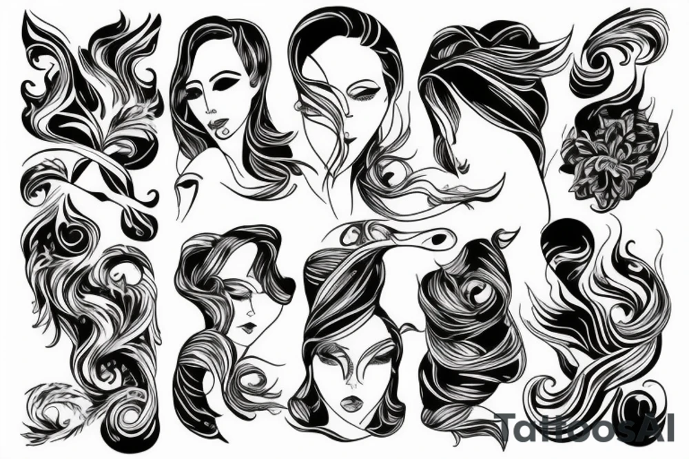 woman in water tattoo idea