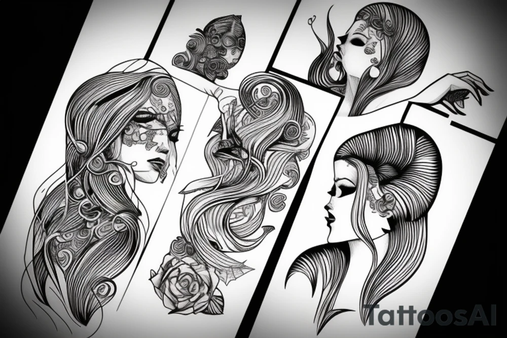 woman in water tattoo idea