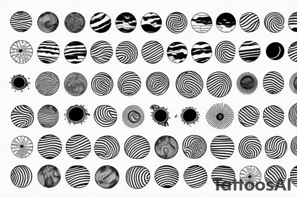 solar system, lines, circle tattoo idea