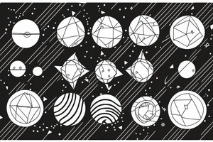 solar system with line tattoo idea