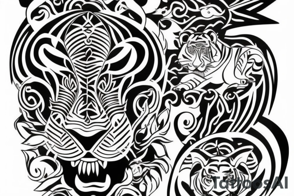 Bali tiger tattoo idea