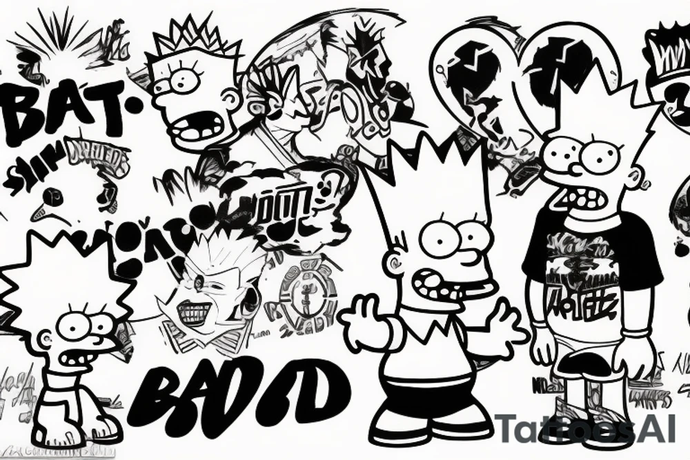 Bart Simpson bad boy with tattoo tattoo idea