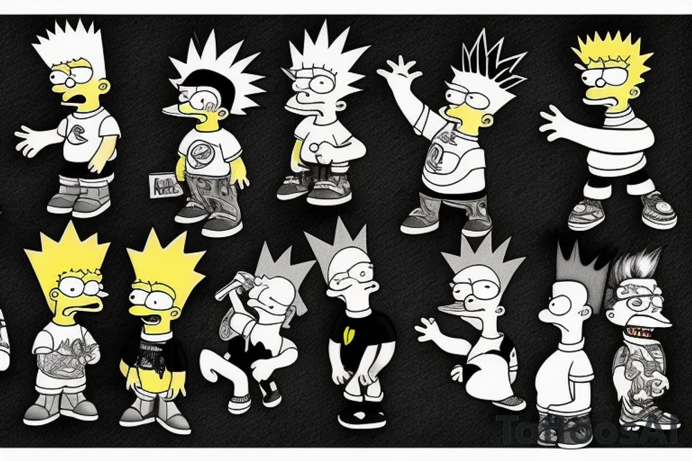 Bart Simpson bad boy with tattoo tattoo idea