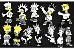 Bart Simpson bad boy with tattoo tattoo idea