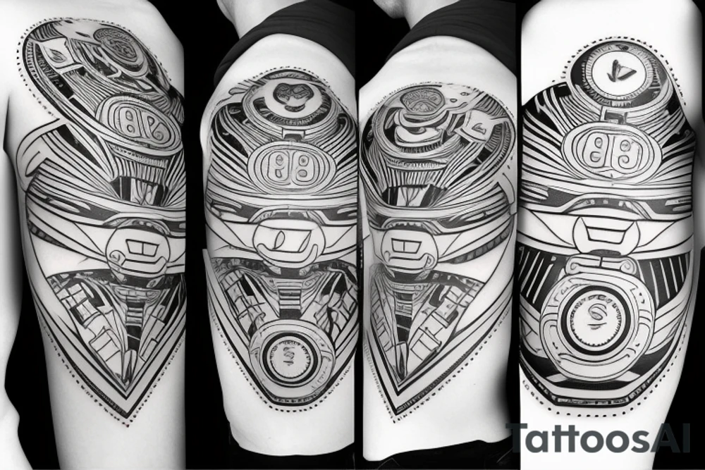 Motorbike line drive speed poker tattoo idea