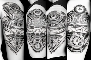 Motorbike line drive speed poker tattoo idea
