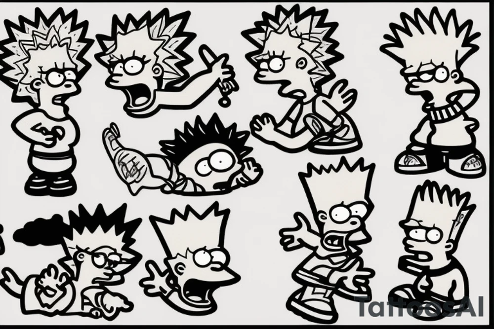 Bart Simpson bad boy with tattoo tattoo idea