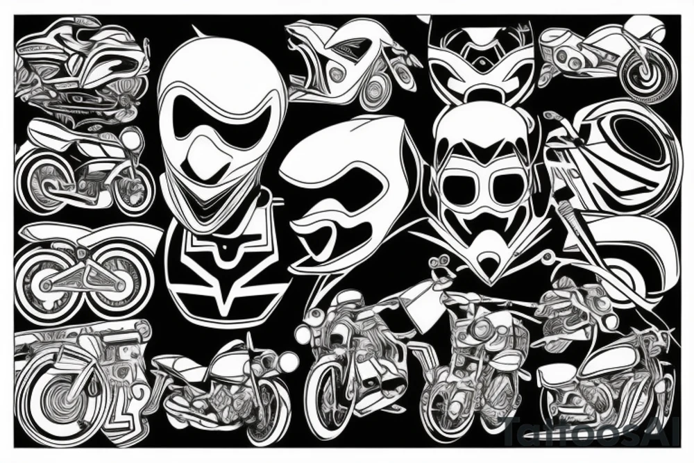 Motorbike drive speed harly tattoo idea