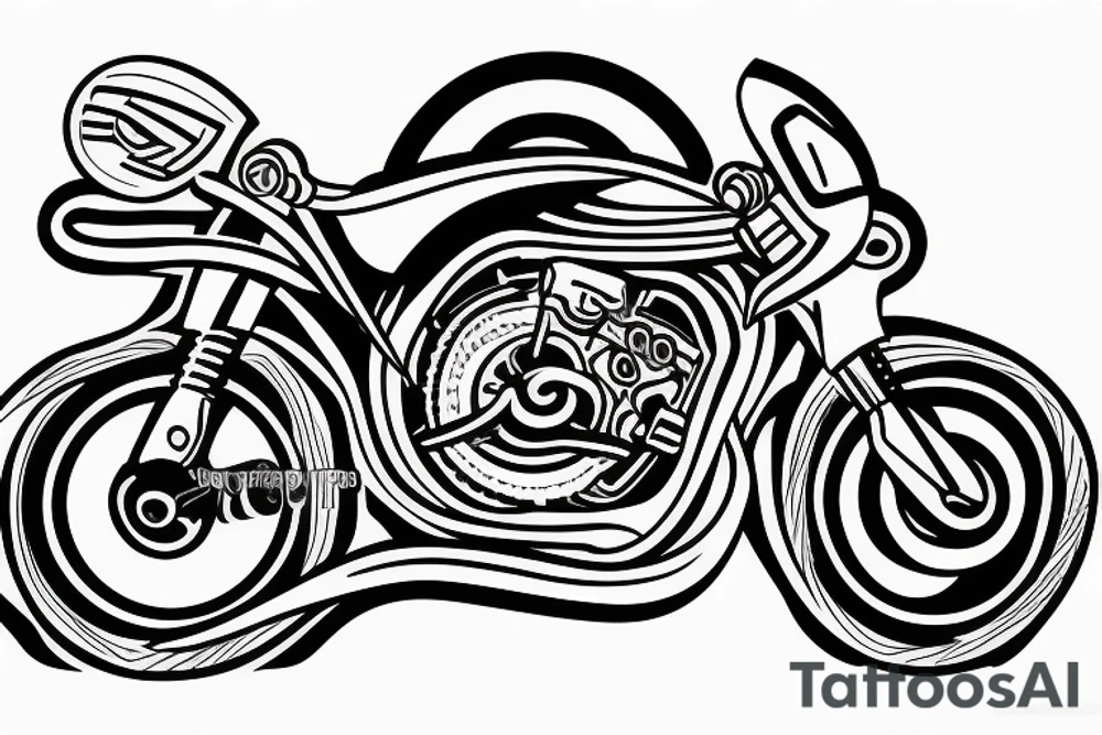 Motorbike drive speed harly tattoo idea