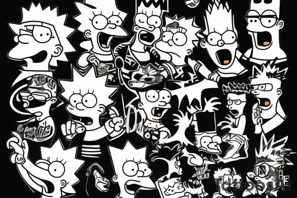 Bart Simpson bad boy with tattoo tattoo idea