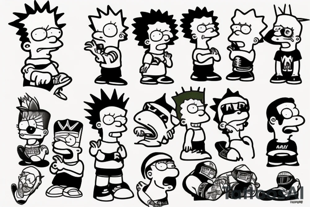 Bart Simpson bad boy with tattoo tattoo idea