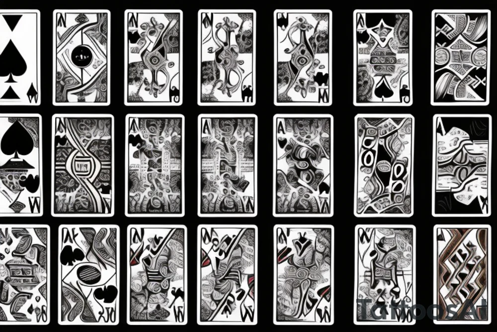 Poker cards flash tattoo idea