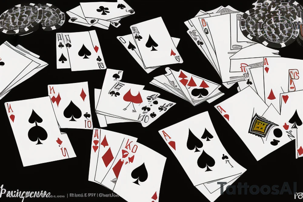 Poker cards flash tattoo idea