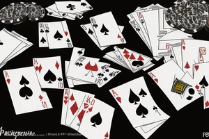 Poker cards flash tattoo idea