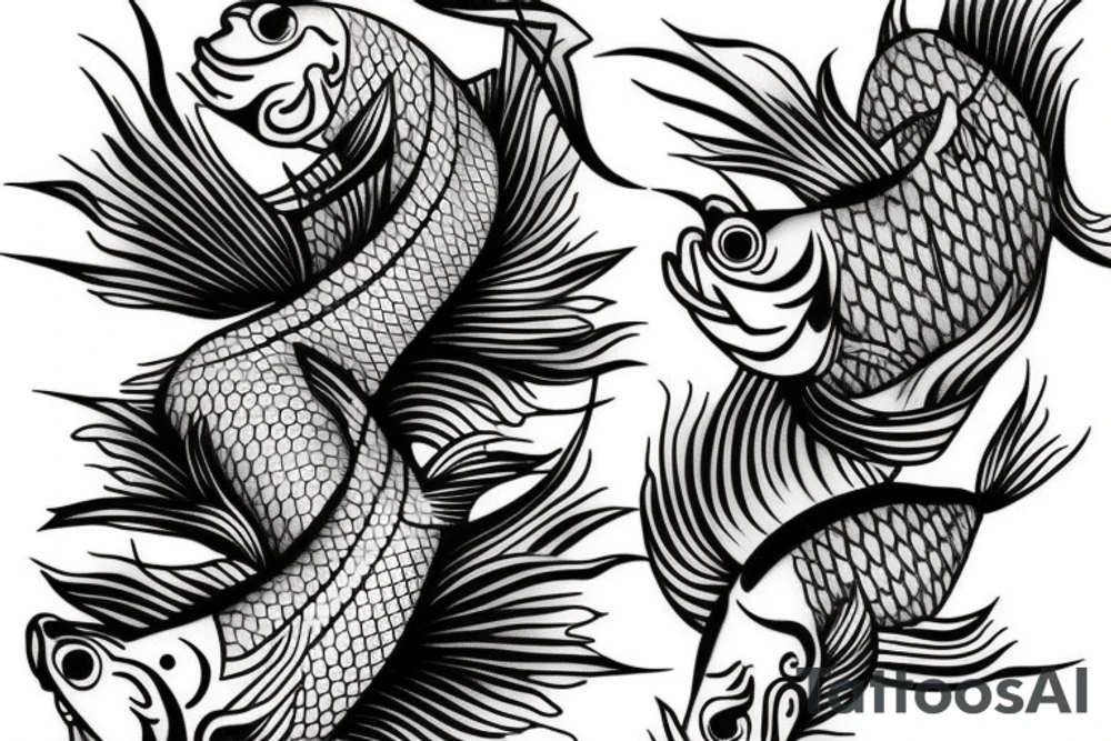 Japanese fish carp swim tattoo idea
