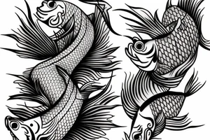 Japanese fish carp swim tattoo idea