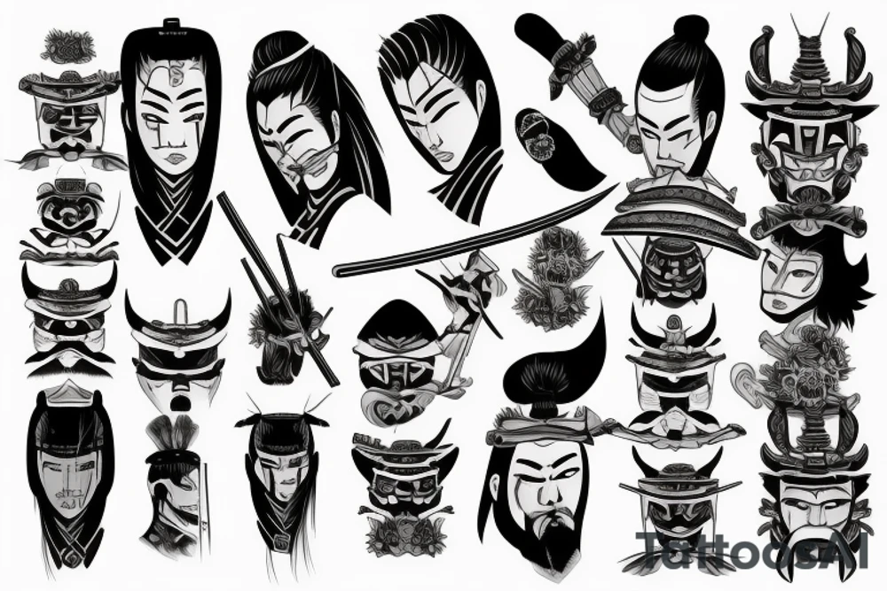 Japanese samurai tattoo idea