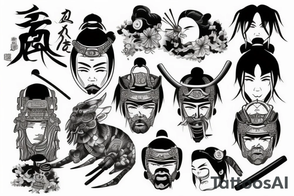 Japanese samurai tattoo idea