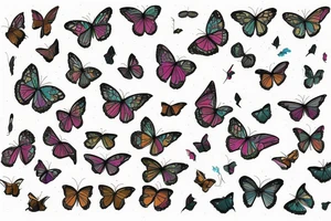 Monarch flying over magnolia blossoms tattoo idea