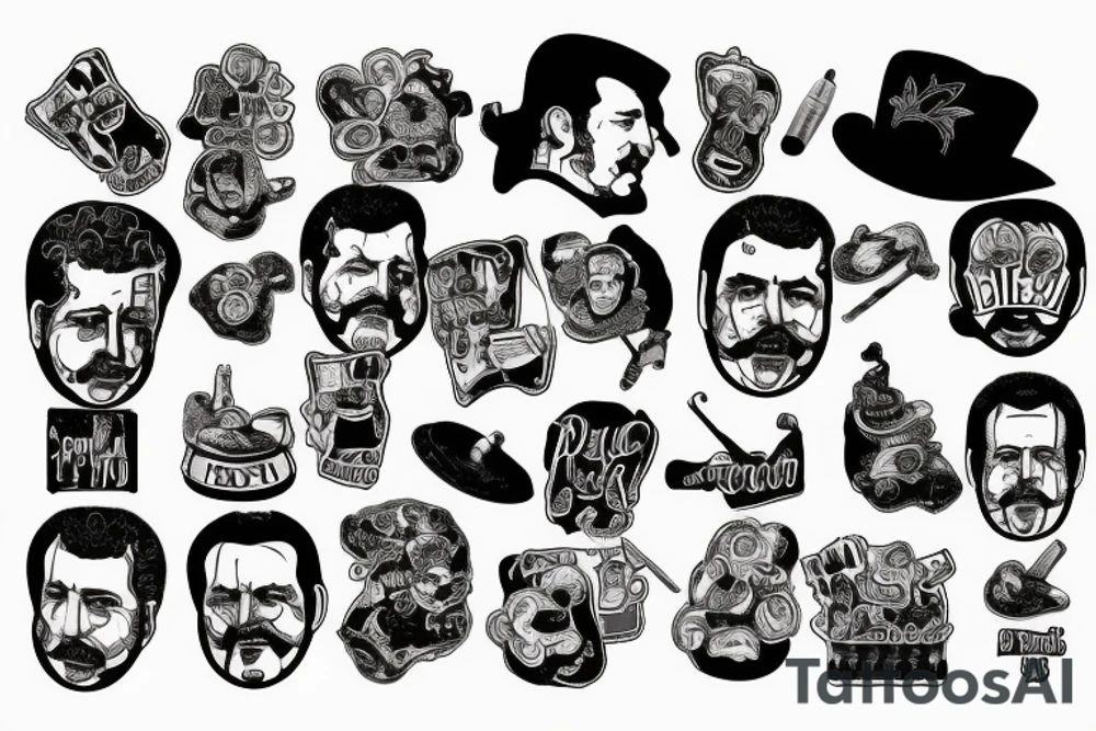 Pablo Escobar happy snuff tattoo idea