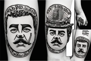 Pablo Escobar happy snuff tattoo idea