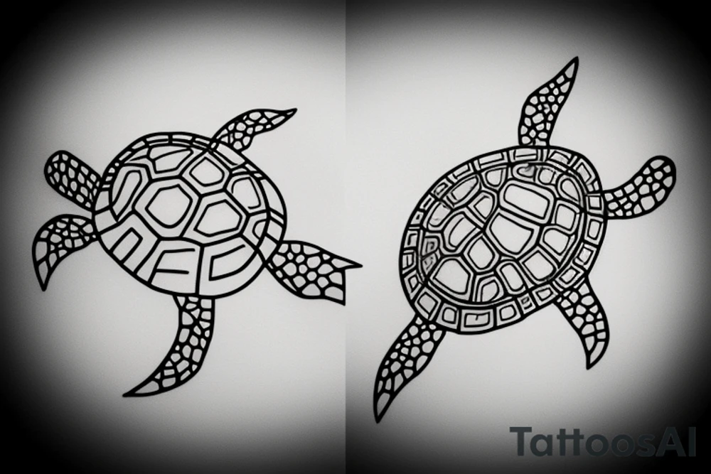 Turtle swimming with moon and constellation behind tattoo idea Turtle swimming with moon and constellation behind tattoo idea