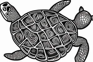 Fine line realistic Turtle tattoo idea