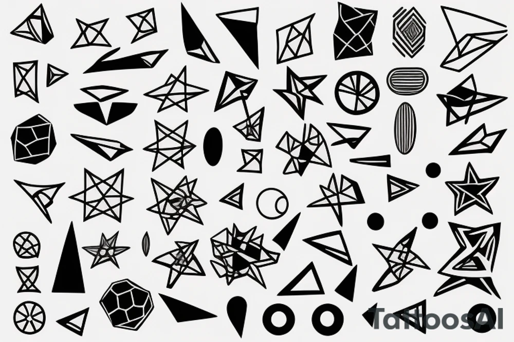 abstract geometric simple tattoo idea