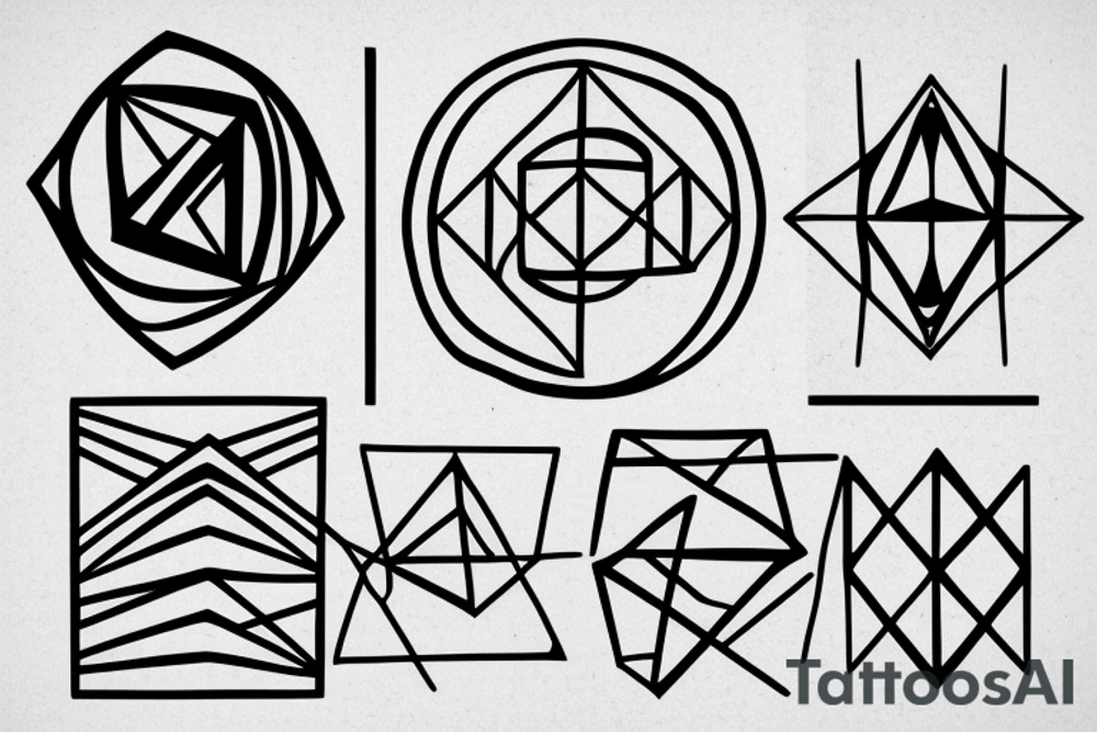 abstract geometric simple tattoo idea