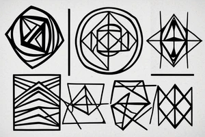 abstract geometric simple tattoo idea