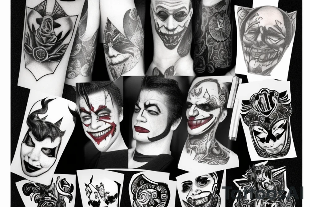 Joker with a tattoo machine tattoo idea