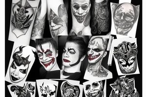 Joker with a tattoo machine tattoo idea