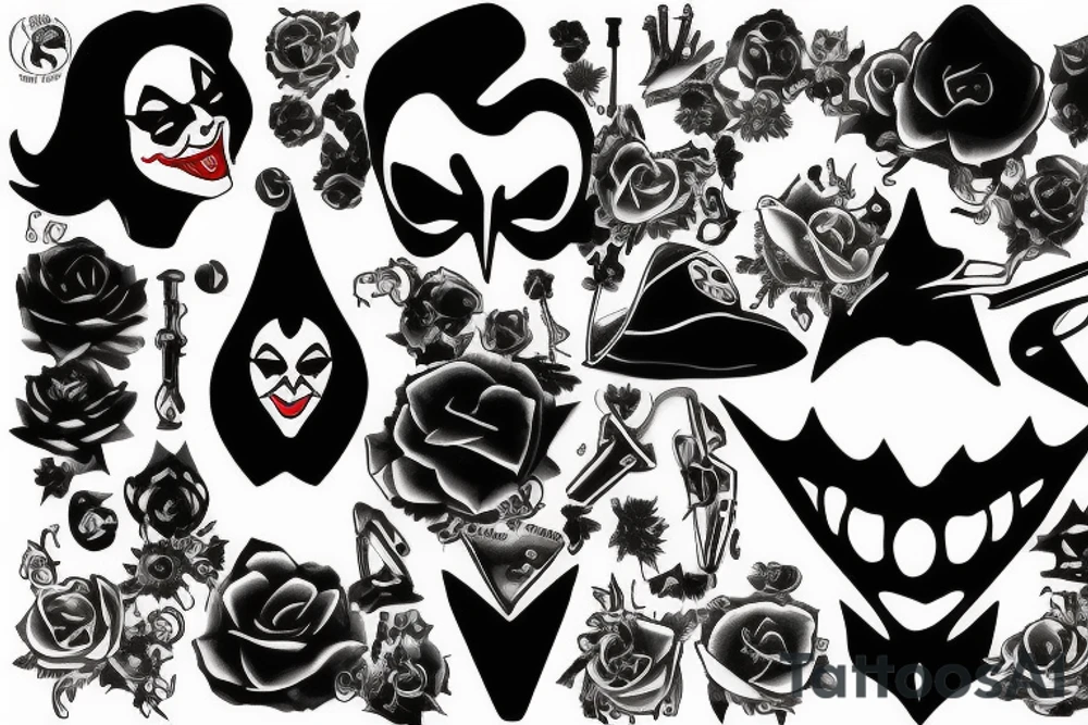 Joker with a tattoo machine tattoo idea