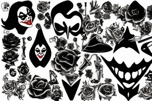 Joker with a tattoo machine tattoo idea