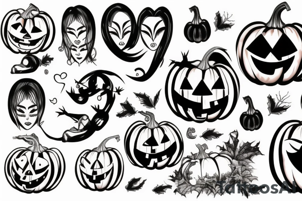 Pumpkin, princess, and peanut tattoo idea