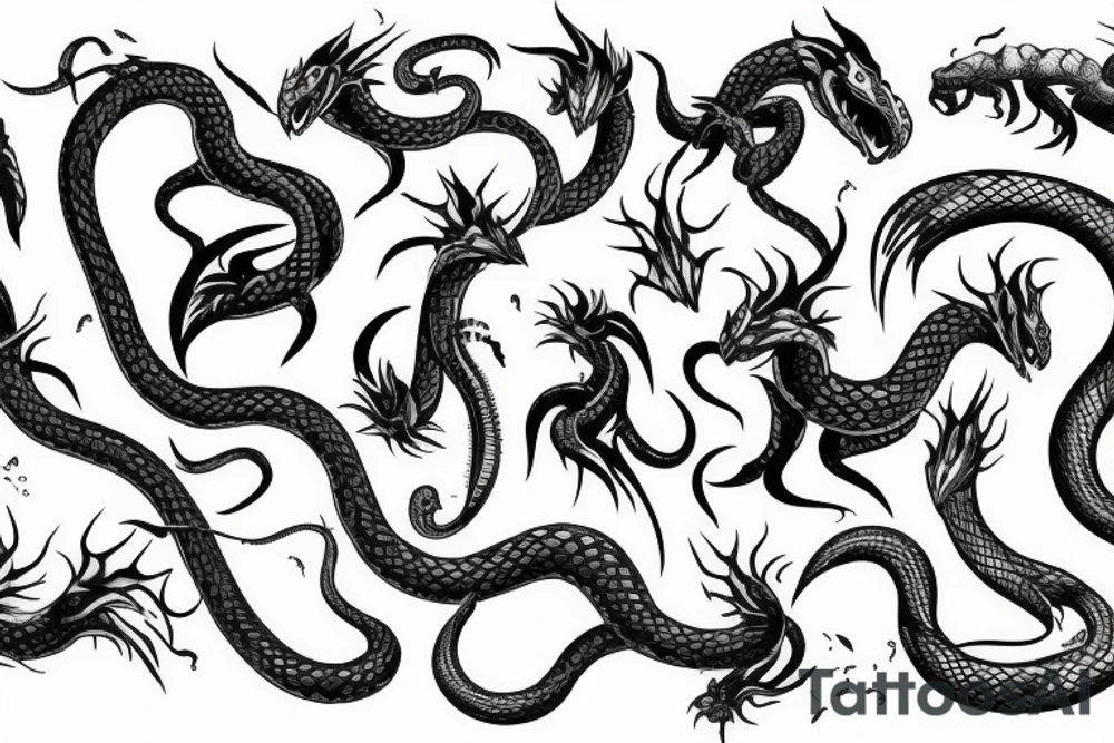 a dracool with snake tattoo idea