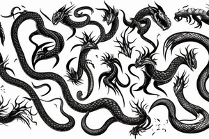 a dracool with snake tattoo idea