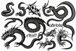 a dracool with snake tattoo idea