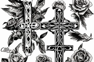 Cross, Christian tattoo for a woman, Beautiful tattoo idea