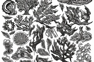 Oak near water stream tattoo idea