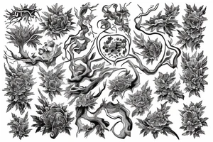 Oak near water stream tattoo idea
