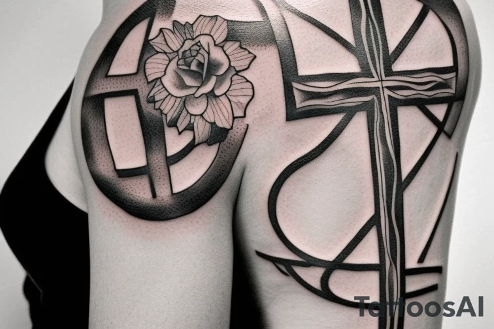 Cross, Christian tattoo for a woman, Beautiful tattoo idea