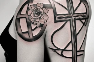 Cross, Christian tattoo for a woman, Beautiful tattoo idea