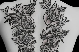 Cross, Christian tattoo for a woman, Beautiful, flowers, music notes, clean lines tattoo idea