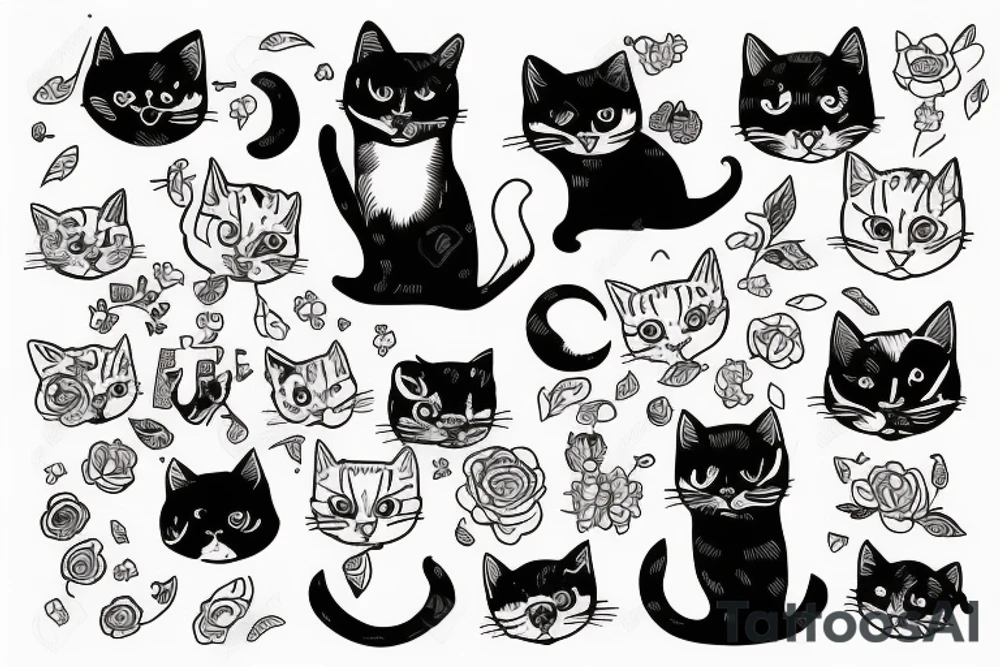 half blind cat tattoo idea