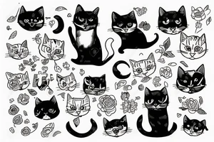 half blind cat tattoo idea